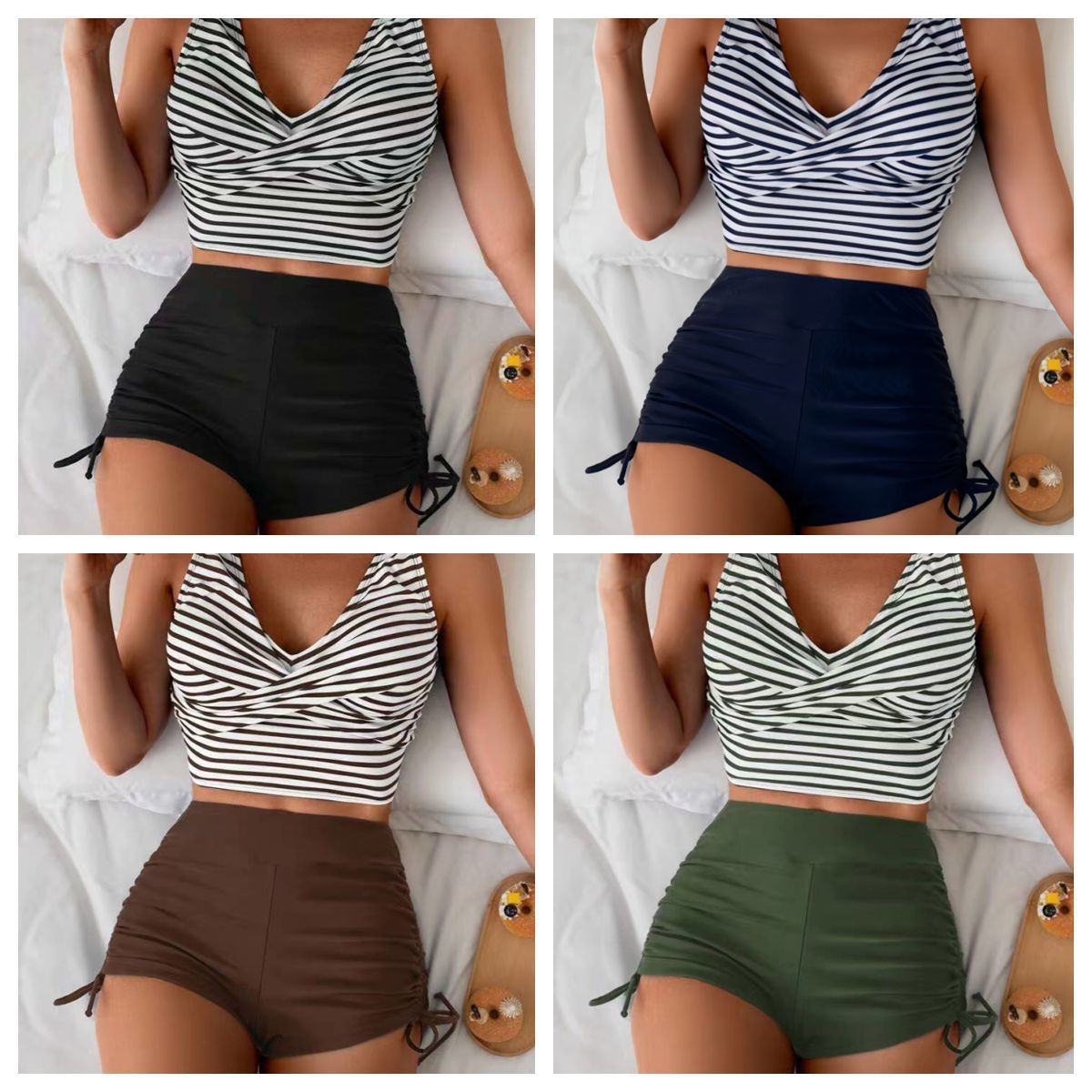 Crop Top Women - Maillot de bain femme deux pièces,
