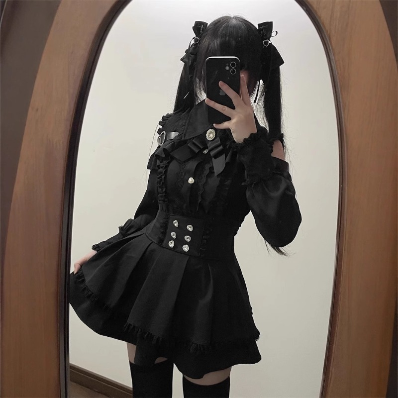 Women'S Y2K Fashion Aesthetic - Ensemble de tenue Jirai Kei pour