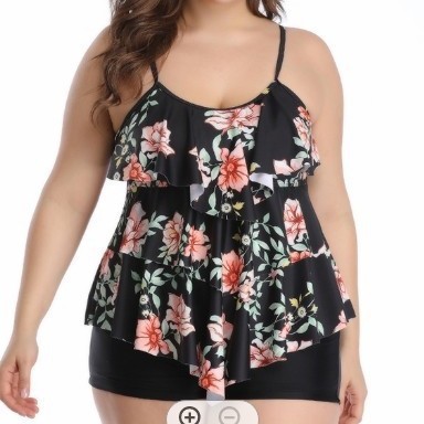 Crop Top Women - Tankini femme, bikini imprimé floral, maillots