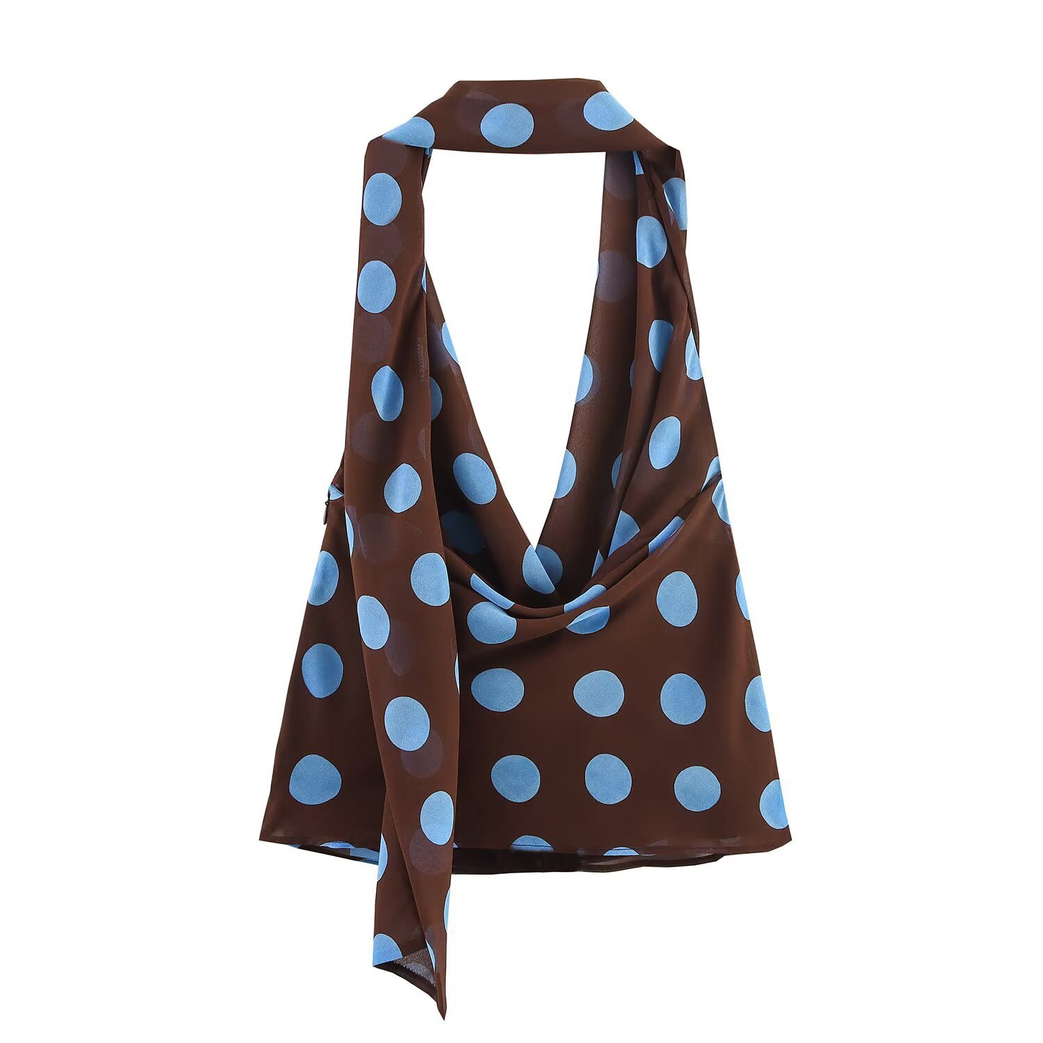 Asymmetric Top Women - Ensemble assorti vintage français à pois