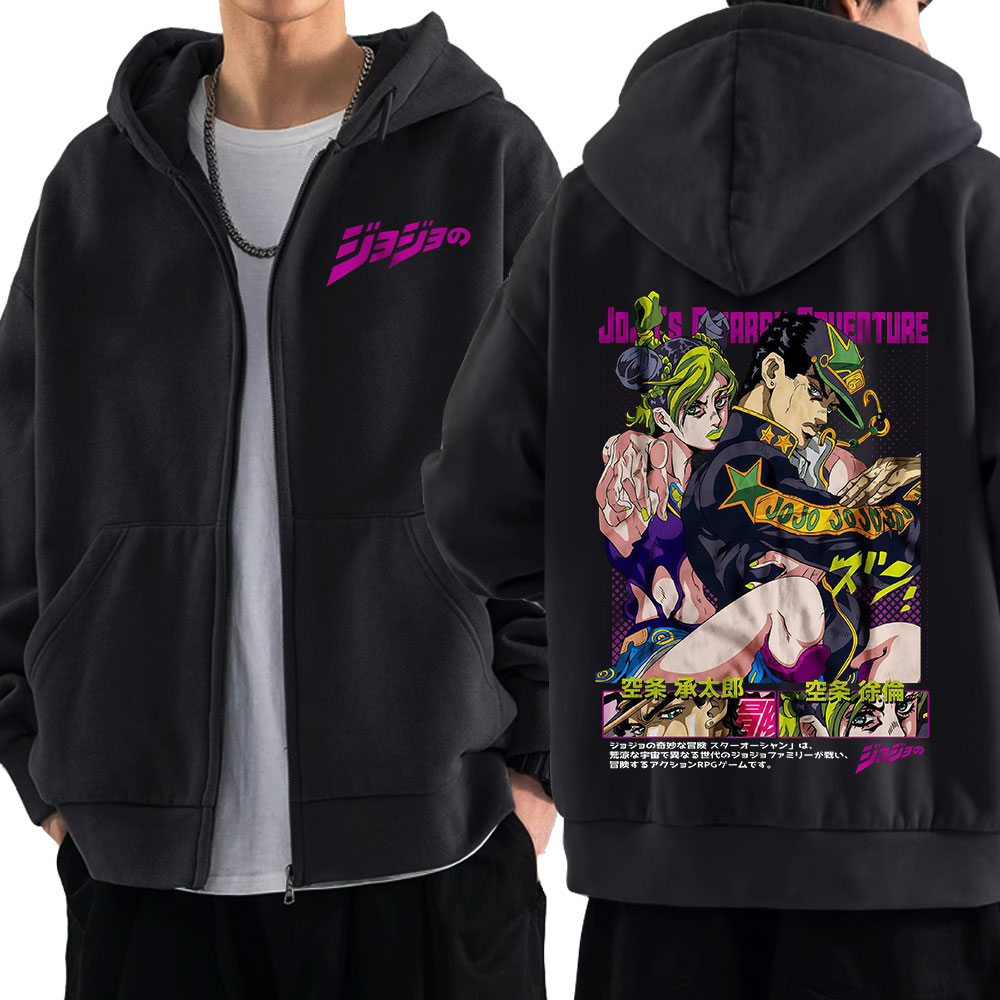 Women'S Fashion Zip Up Hoodies - Anime Jojo Bizarre Adventure sweat à