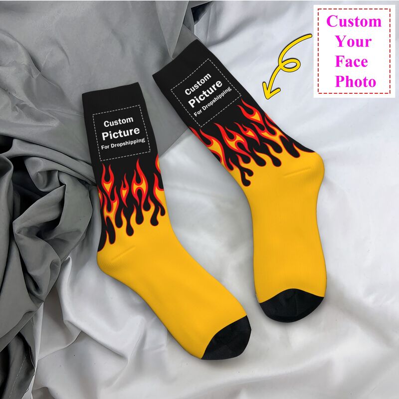 Women Fashion Designer Dresses Photos - Chaussettes habillées avec Logo Photo personnalisé