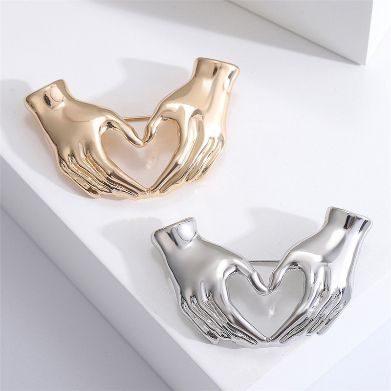 Women Fashion Pose - XIALUOKE main Pose coeur broches pour