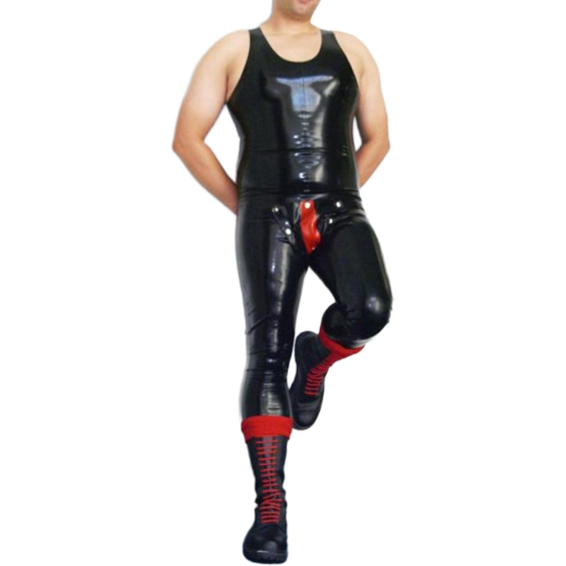 Sleeveless Jumpsuit - Noir et rouge Sexy sans manches