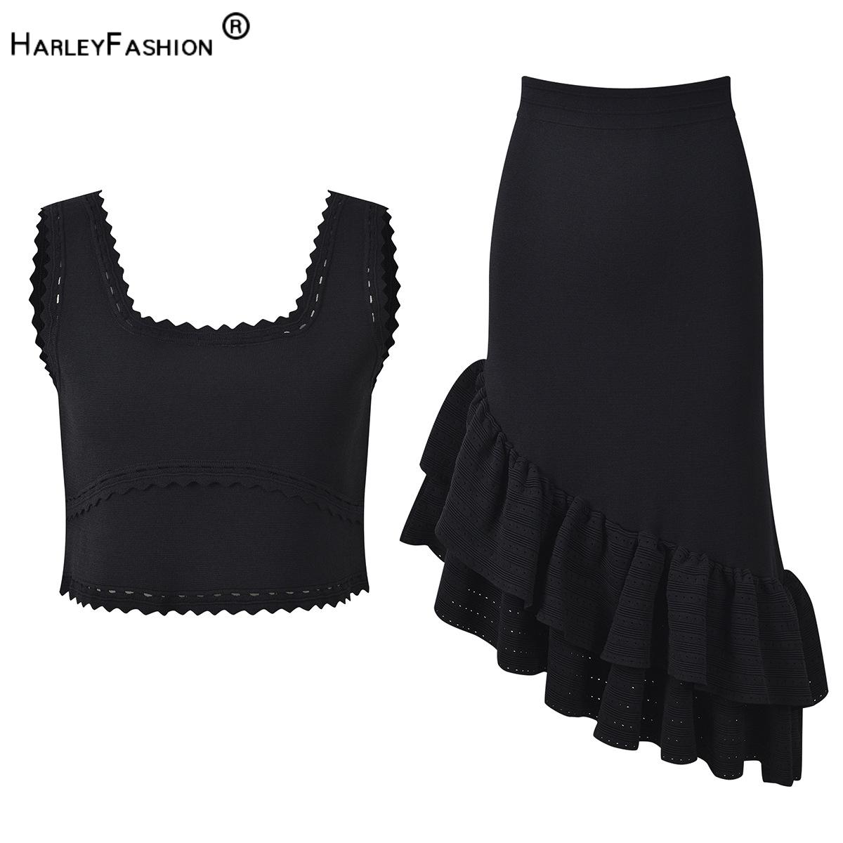 Asymmetric Top Women - Ensemble 2 pièces tricoté slim pour