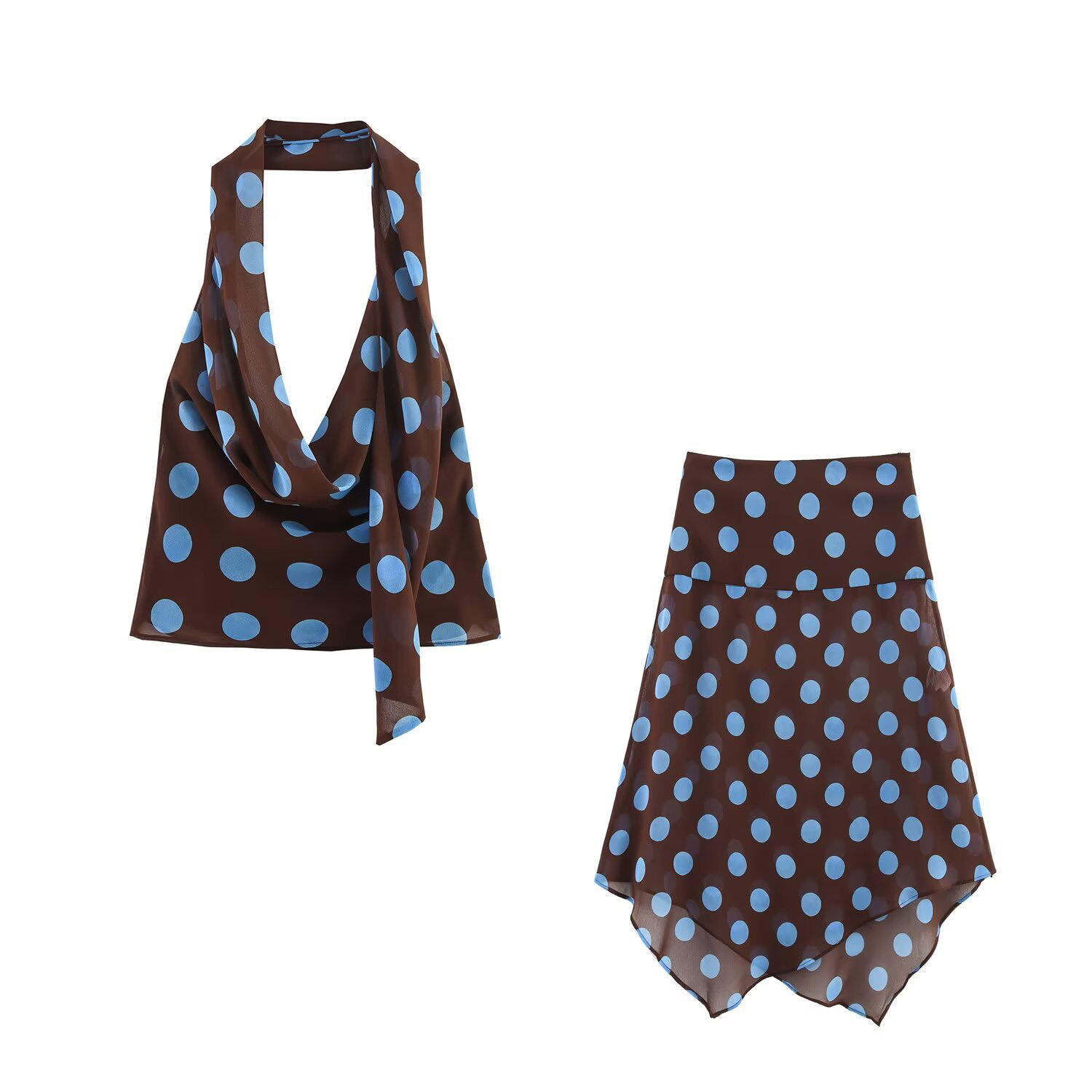 Asymmetric Top Women - Ensemble écharpe fine à pois pour