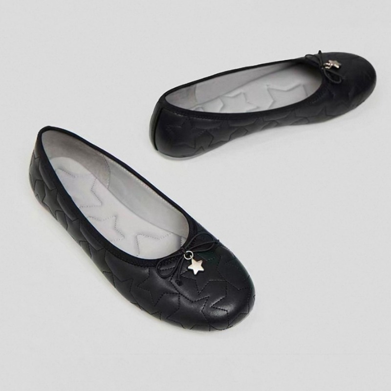 Women Fashion Heels - Chaussures plates de ballet à nœuds