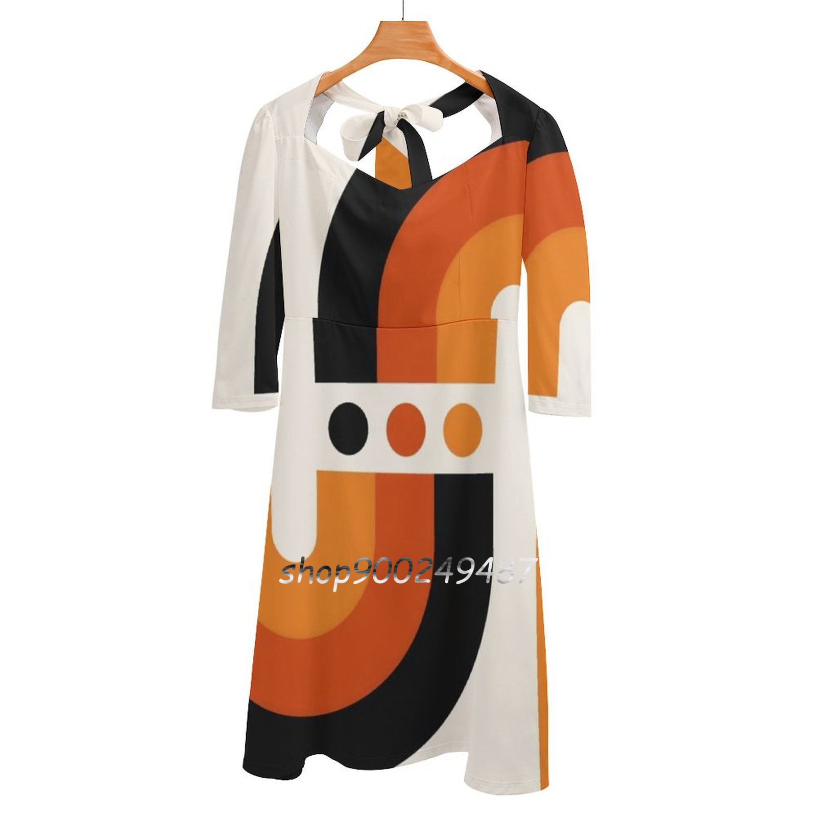 Women'S Fashion In The 60S - Robe évasée à encolure carrée arc-en-ciel