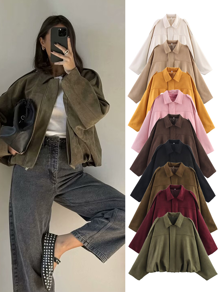 Women'S Fashion Bomber Jacket - TFMLN femmes daim Bomber veste printemps