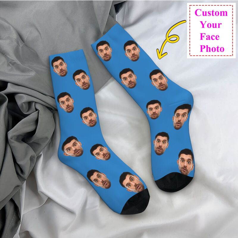 Women Fashion Designer Dresses Photos - Chaussettes personnalisées avec Photo de visage
