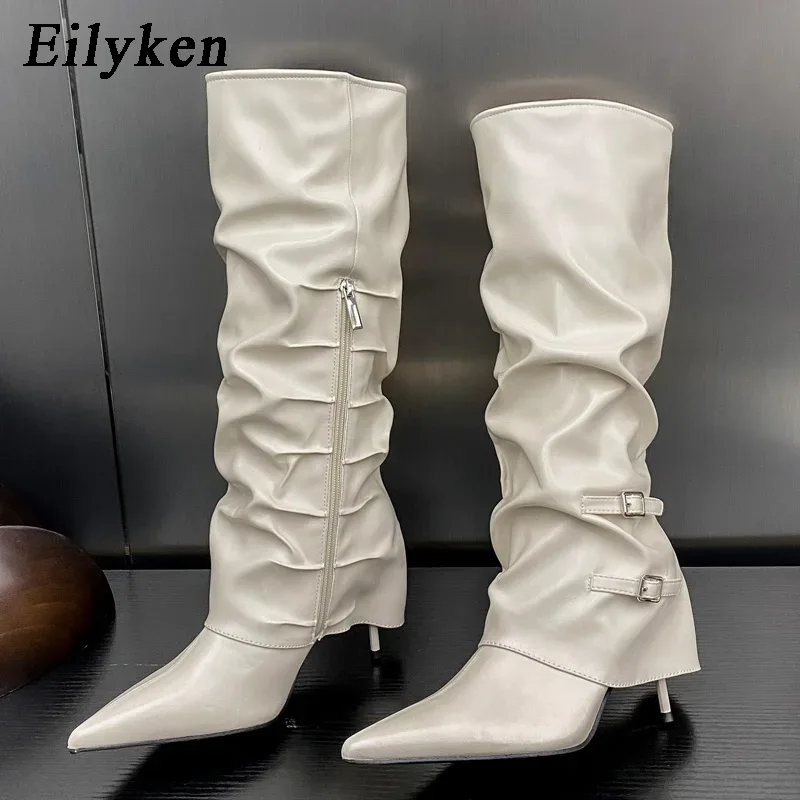 Winter Fashion Women Boots - Eilyken – bottes plissées à boucle
