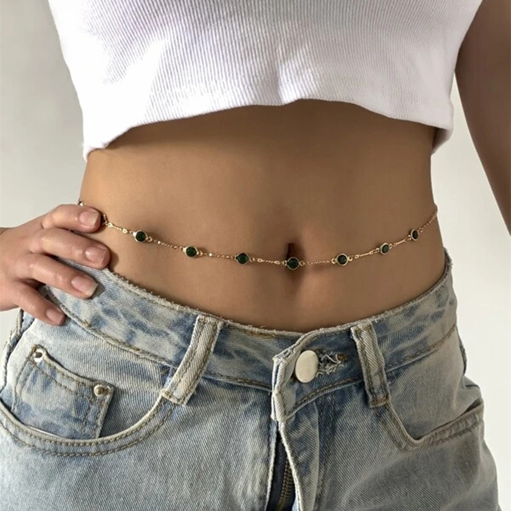 Women'S Y2K Fashion Aesthetic - Chaîne de ventre esthétique Vintage pour