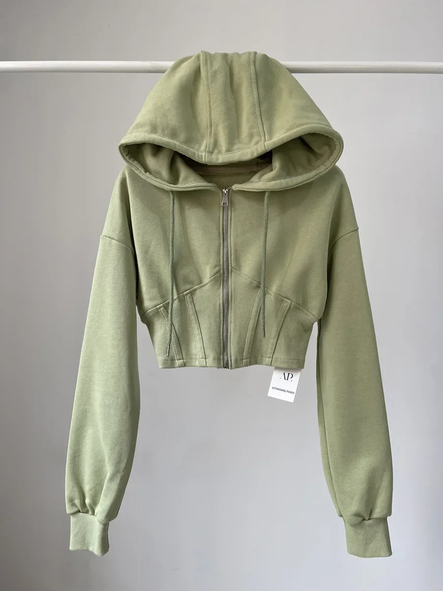 Women'S Fashion Zip Up Hoodies - Sweats à capuche courts pour femmes,