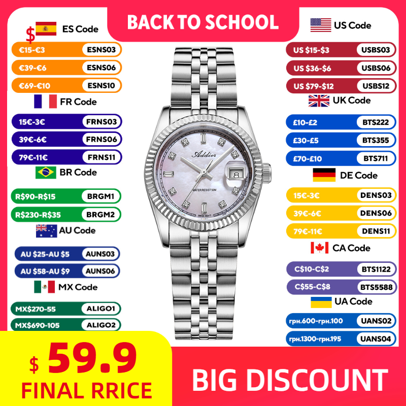 Fashion Women Watches - ADDIES – montre à Quartz pour