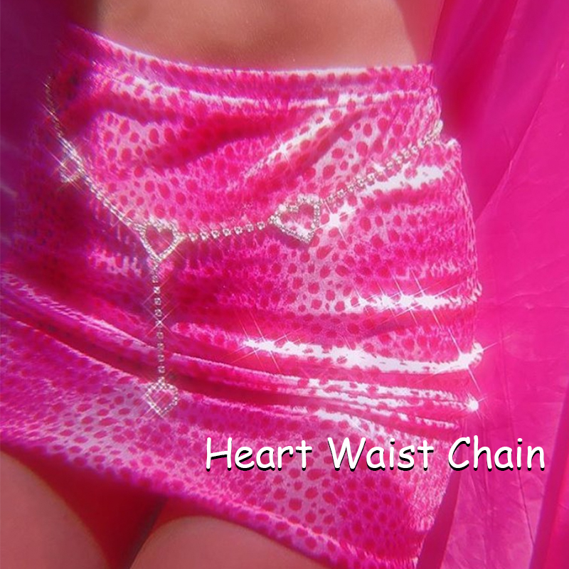 Women'S Y2K Fashion Aesthetic - Taille de coeur en cristal brillant