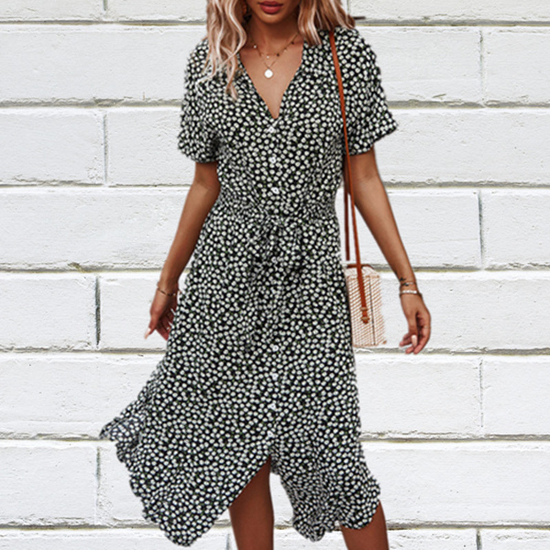 Robe mi-longue décontractée po - Women Fashion Pose avis et prix