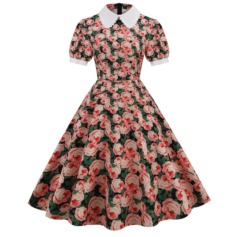 Robe d'été mi-longue à imprimé - Women'S Fashion Of The 50S avis et prix