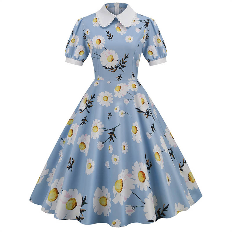 Robe d'été mi-longue à imprimé - Women'S Fashion Of The 50S avis et prix
