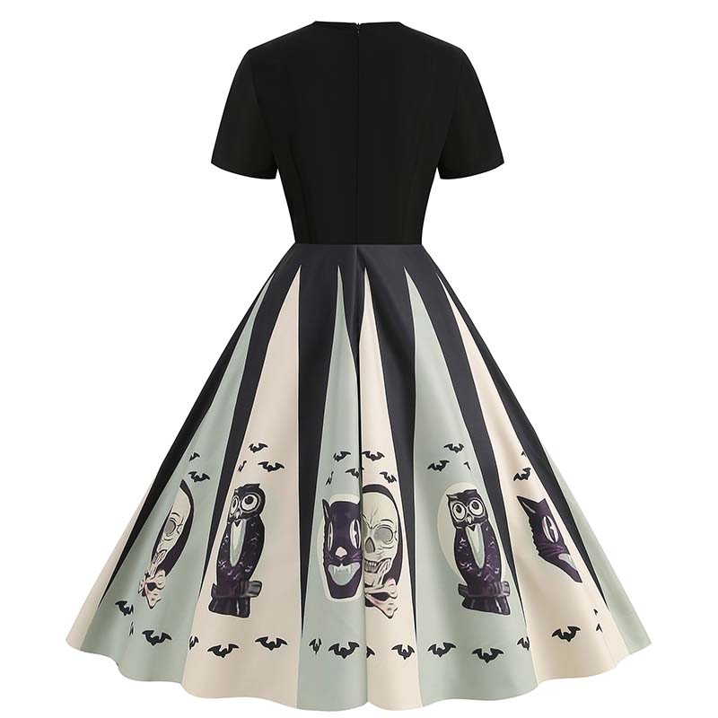 Robe d'Halloween à Manches Cou - Women'S Fashion Of The 50S avis et prix