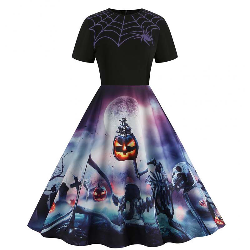 Robe d'Halloween à Manches Cou - Women'S Fashion Of The 50S avis et prix