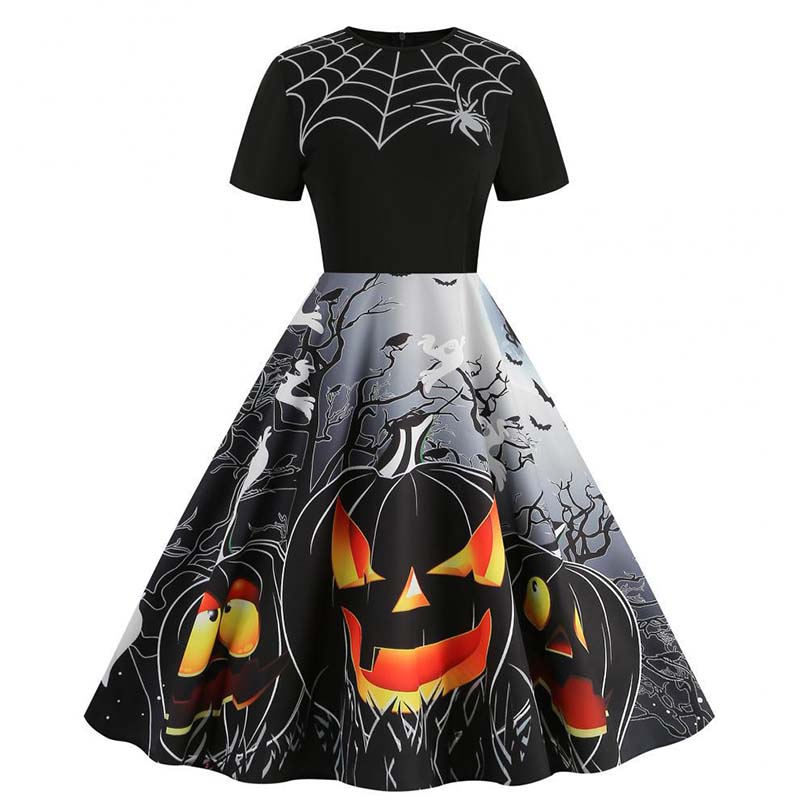 Robe d'Halloween à Manches Cou - Women'S Fashion Of The 50S avis et prix