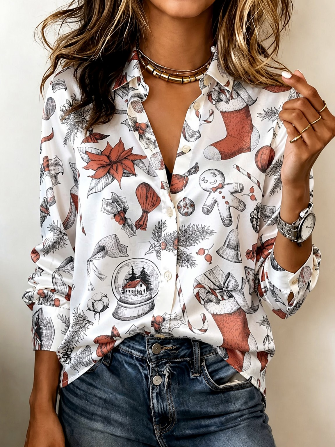 Chemisier en satin à manches l - Women Fashion Outfits avis et prix