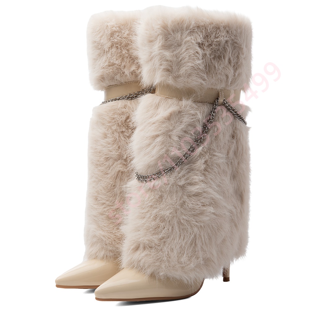 Bottines mi-mollet en fourrure - Winter Fashion Women Boots avis et prix
