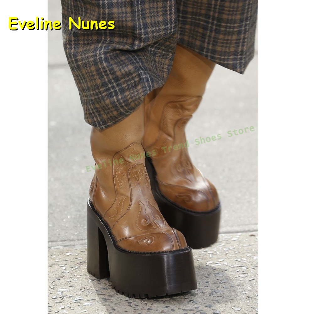 Plate-forme brodée bottes haut - Women'S Fashion Trends Autumn 2025 avis et prix