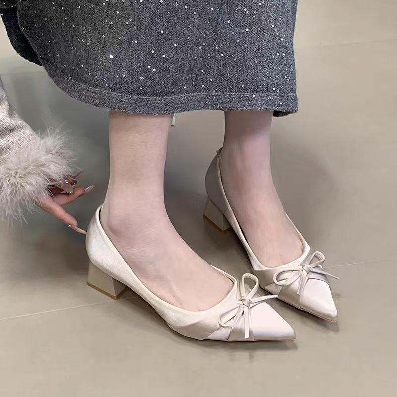 Chaussures simples rétro mi-lo - Women Fashion Heels avis et prix