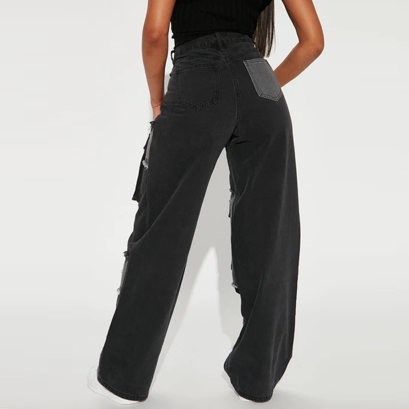 Jean multi-poches à blocs de c - Women'S Fashion Utility Pants avis et prix