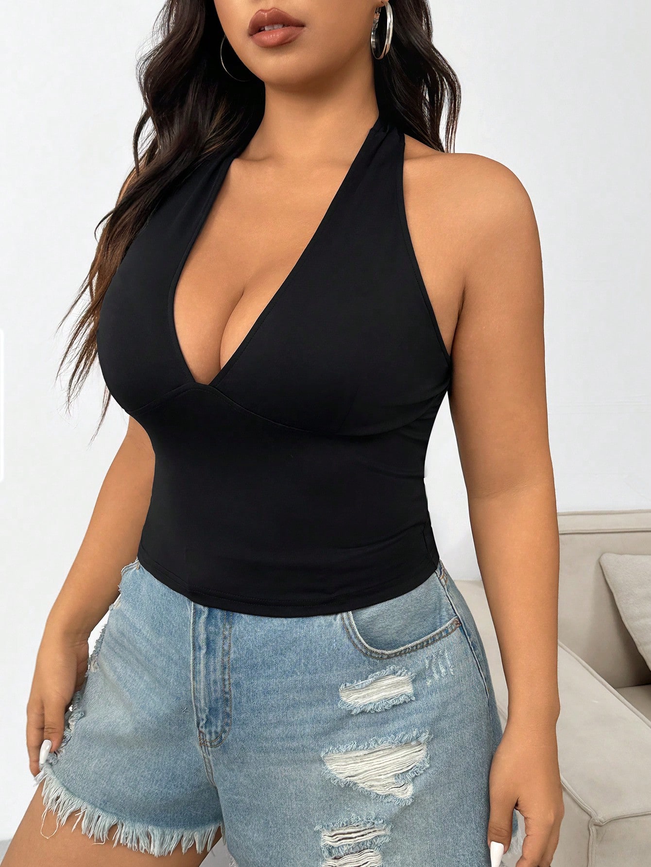 Nouvelle mode couleur unie gra - Women'S Fashion Vest Tops avis et prix