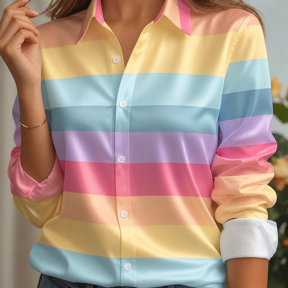Chemisier ample à col à revers - Women Fashion Outfits avis et prix