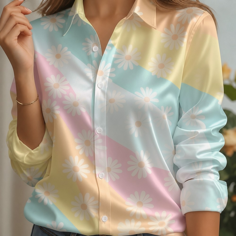 Chemisier ample à col à revers - Women Fashion Outfits avis et prix