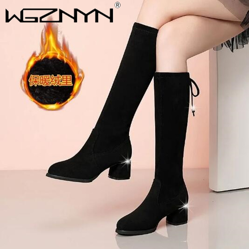 Bottes noires au genou pour fe - Winter Fashion Women Boots avis et prix