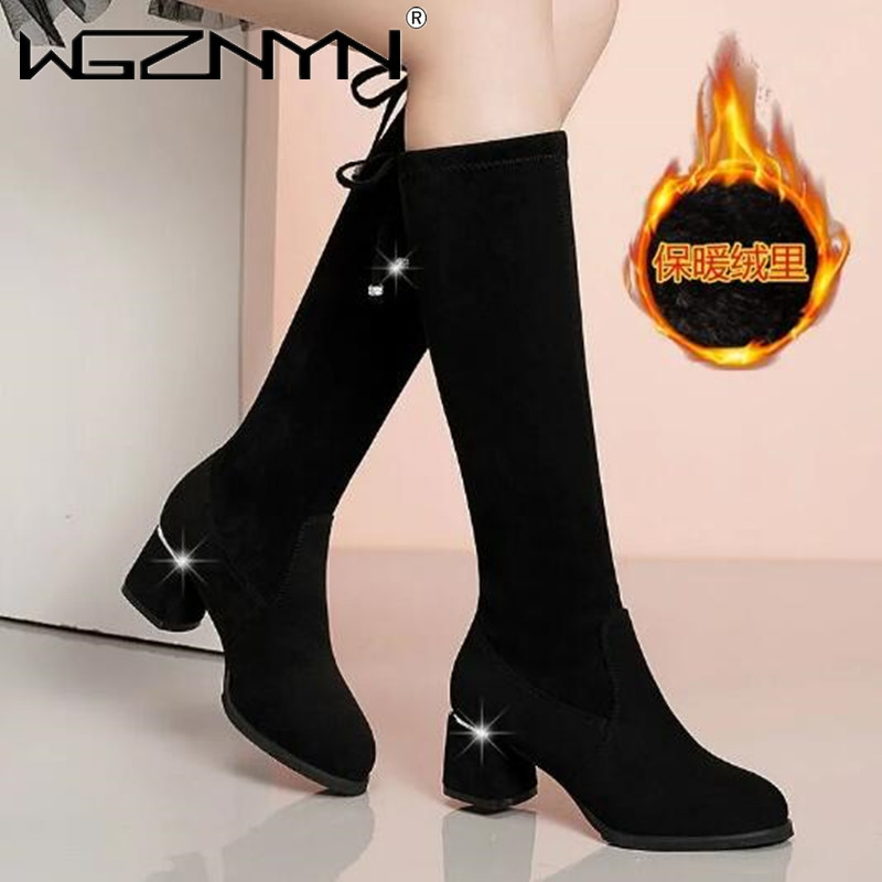 Bottes noires au genou pour fe - Winter Fashion Women Boots avis et prix