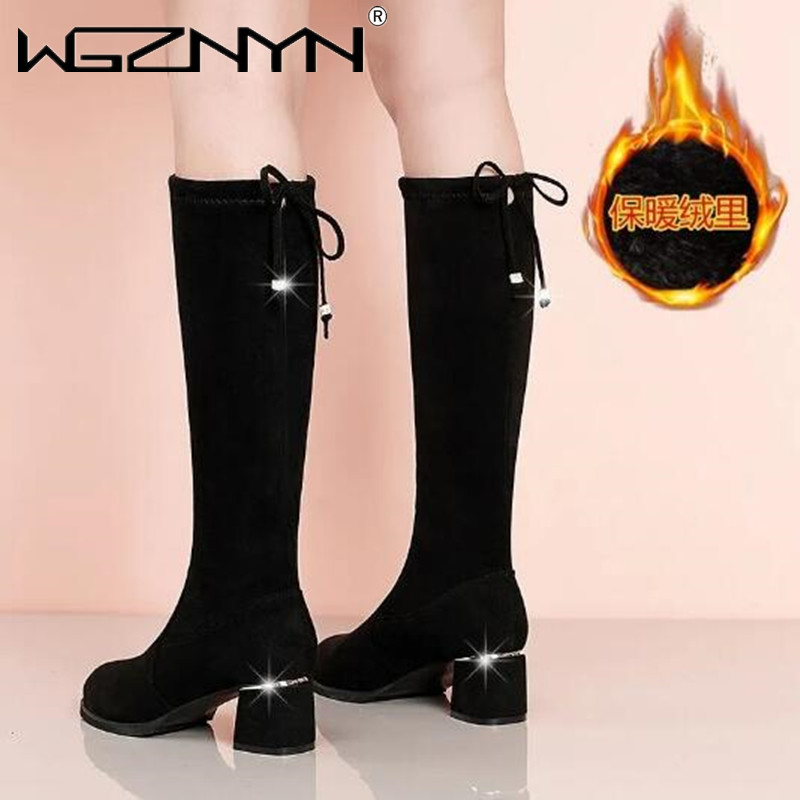 Bottes noires au genou pour fe - Winter Fashion Women Boots avis et prix
