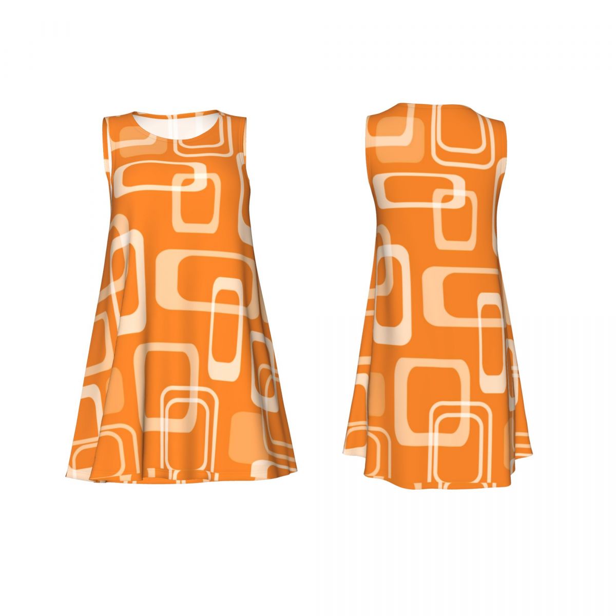 Robe rétro orange à imprimé ca - Women'S Fashion In The 60S avis et prix