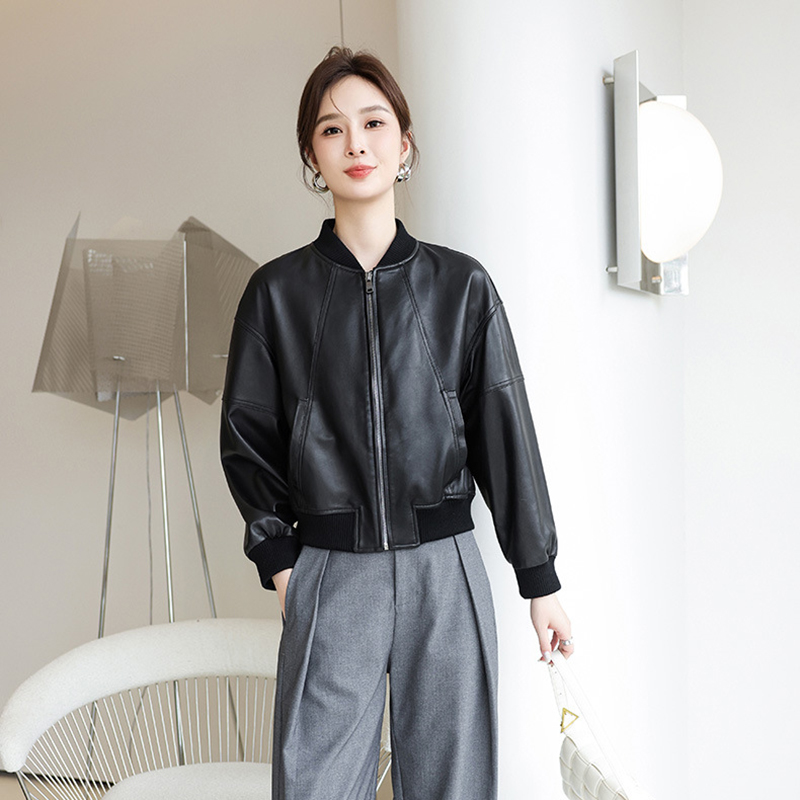 Veste en Faux cuir rétro améri - Women'S Fashion Bomber Jacket avis et prix