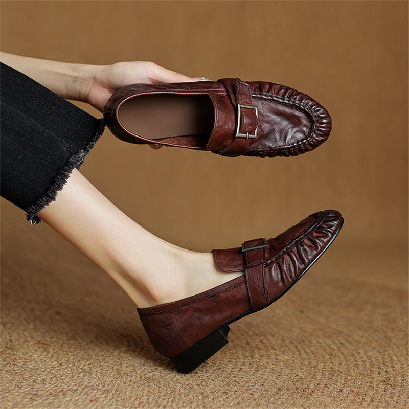 Escarpins en cuir véritable po - Women Fashion Heels avis et prix