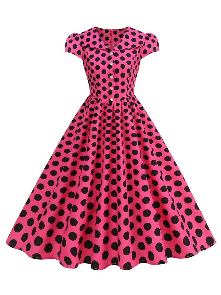 Robe d'été à pois pour femmes, - Women'S Fashion Of The 50S avis et prix