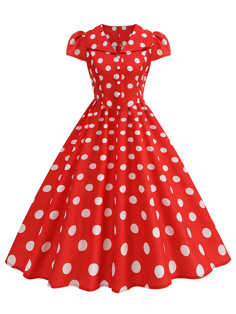 Robe d'été à pois pour femmes, - Women'S Fashion Of The 50S avis et prix