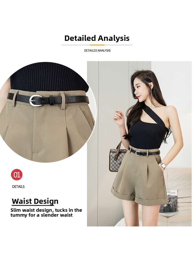 Pantacourt taille haute à jamb - Women'S Fashion Utility Pants avis et prix