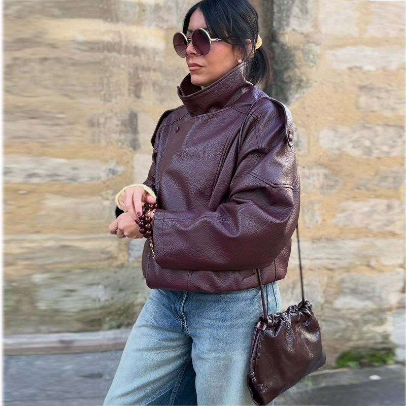 Vestes en similicuir pour femm - Women'S Fashion Bomber Jacket avis et prix