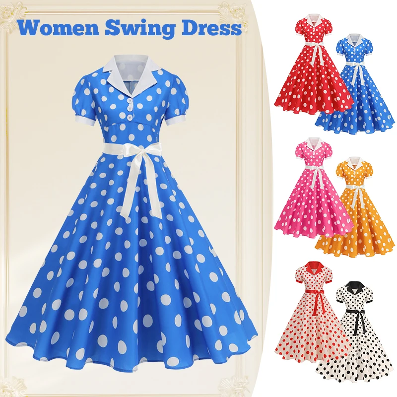 Vintage à pois robe d'été femm - Women'S Fashion In The 60S avis et prix