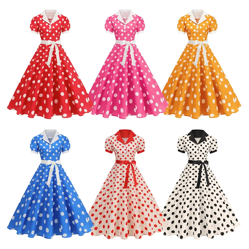 Vintage à pois robe d'été femm - Women'S Fashion In The 60S avis et prix