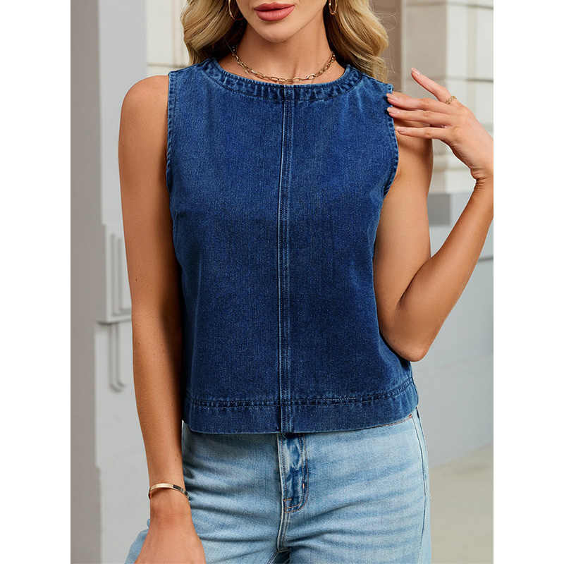 Benuynffy Gilet en jean décont - Women'S Fashion Vest Tops avis et prix