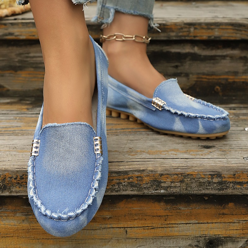 Mocassins en denim bleu clair  - Women Fashion Heels avis et prix
