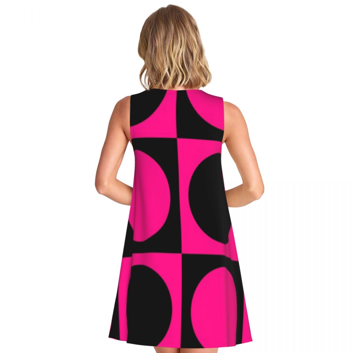 Robe sans manches rose cercle  - Women'S Fashion In The 60S avis et prix