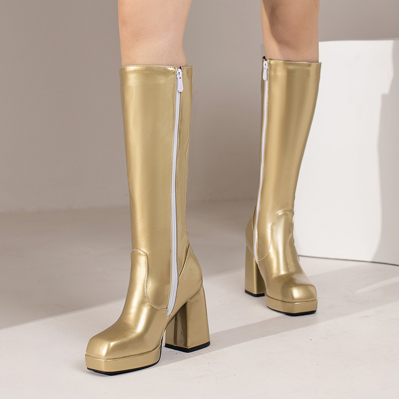Bottes à plateforme en cuir ve - Winter Fashion Women Boots avis et prix