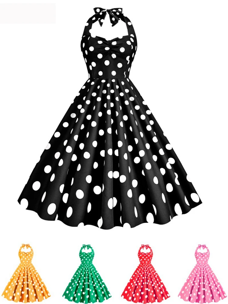 Robe d'été sexy à pois rétro p - Women'S Fashion In The 60S avis et prix